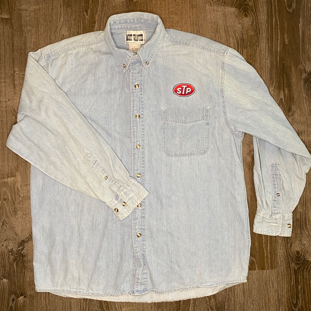 Denim Button Down with STP logo